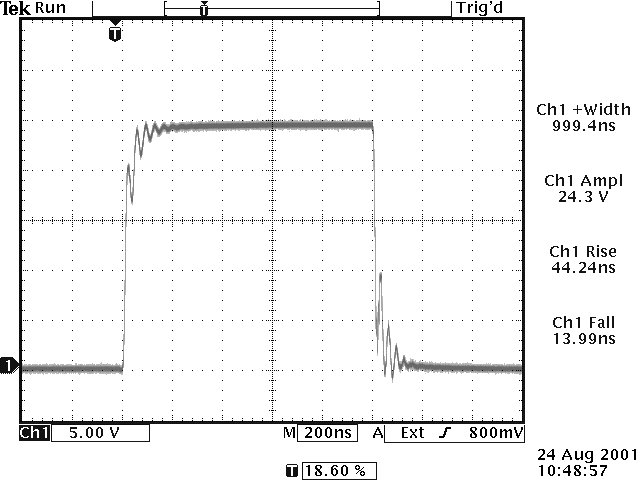 AVX-MRB6 Output into a 3 Ohm load, with the AV-1010-B Output Impedance set at 2 Ohms